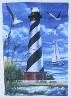 画像1: 灯台とカモメ