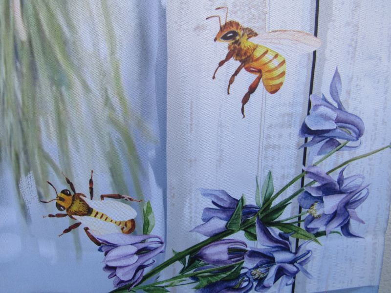 画像: ライラックとミツバチのウェルカムフラッグ（Lサイズ）